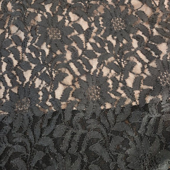 X by Escape Black Lace Overlay Maxi Dress Gown Ruched Waist‎ Sz 8 Zip Sleeveless - Picture 13 of 15